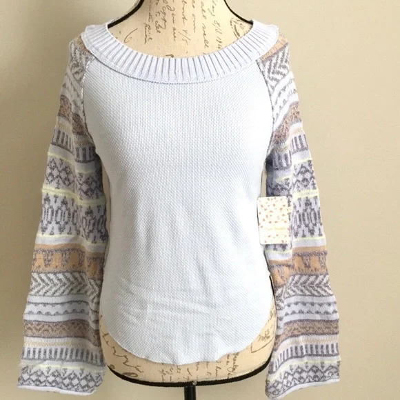 Free People Sweater Fairground Thermal Top NWT - Picture 2 of 7